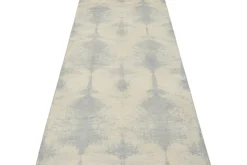 Pamono Geometric Ivory Blue Wool and Silk Runner from R&K Principal Jahanshah Nazmiyal><noscript><img width=