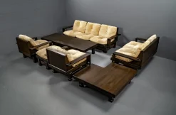 New Pamono Geometric Living Room Model St. Moritz by Klaus Rausch Furniture Co. for Architects and Designers, 1960s, Set of 7