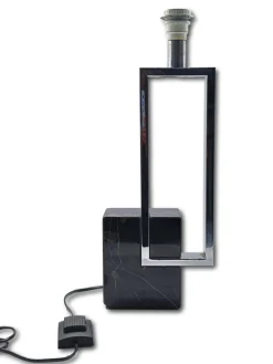 Pamono Geometric Metal and Marble Table Lamp from Benci Firenze, 1970s><noscript><img width=
