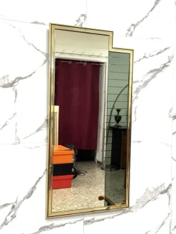 Pamono Geometric Mirror, Italy, 1970s><noscript><img width=
