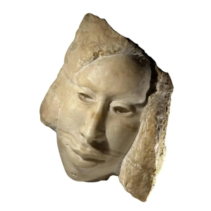 Pamono Georg Glaser, Woman's Face Sculpture, 1980s, Marble> Sculpture