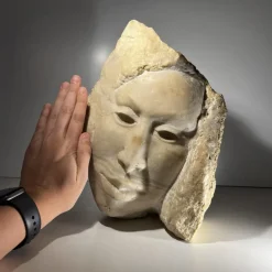 Pamono Georg Glaser, Woman's Face Sculpture, 1980s, Marble><noscript><img width=