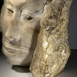 Pamono Georg Glaser, Woman's Face Sculpture, 1980s, Marble><noscript><img width=