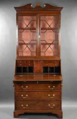 Pamono George III Oak Bureau Bookcase, 1780s><noscript><img width=