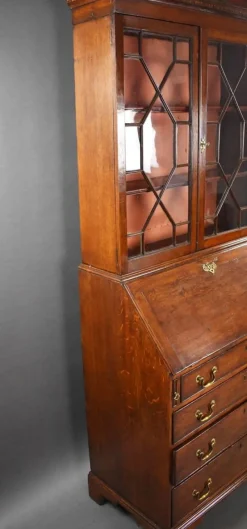 Pamono George III Oak Bureau Bookcase, 1780s><noscript><img width=