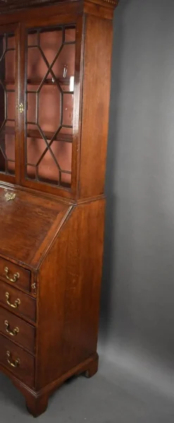 Pamono George III Oak Bureau Bookcase, 1780s><noscript><img width=