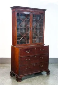 Sale Pamono George III Secretaire with Bookshelves, England, 1700s