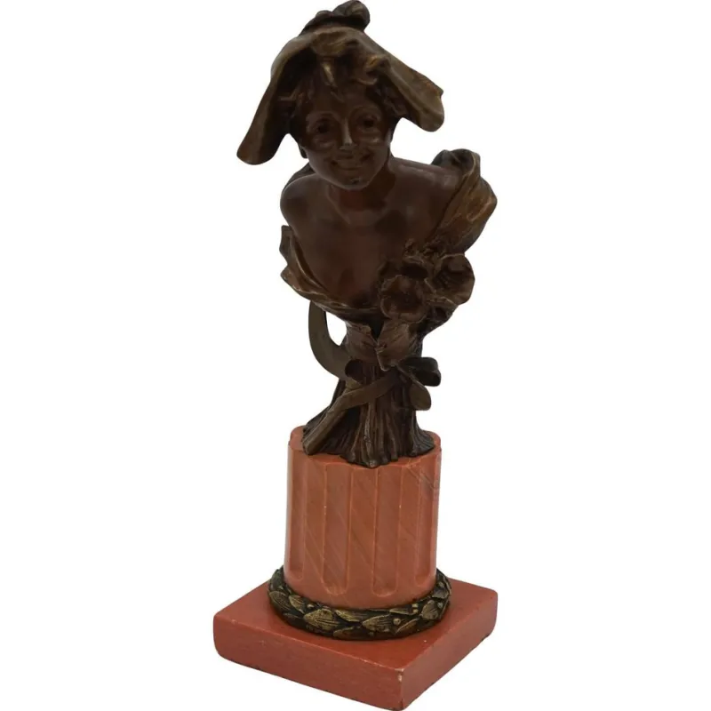 Pamono George van der Straeten, Bust of a Dutch Lady, Bronze> Sculpture