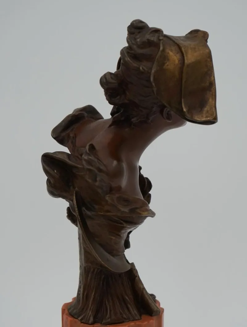 Pamono George van der Straeten, Bust of a Dutch Lady, Bronze> Sculpture