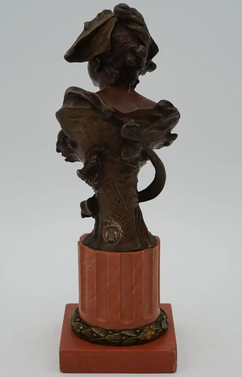 Pamono George van der Straeten, Bust of a Dutch Lady, Bronze> Sculpture