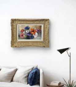 Pamono Georges Danset, Anemones and Daisies, Oil on Canvas, Early 20th Century> Classical