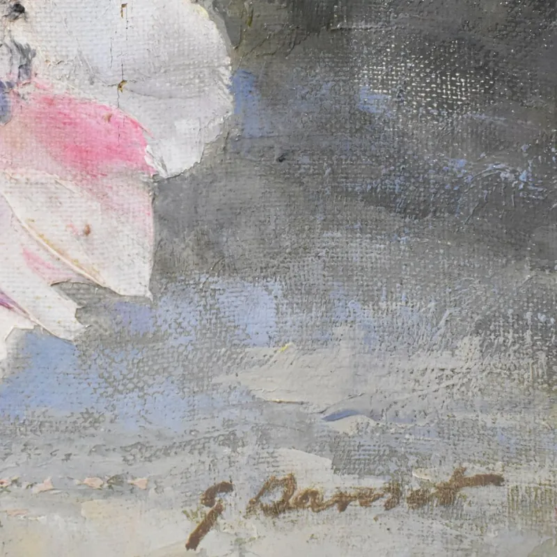Pamono Georges Danset, Anemones and Daisies, Oil on Canvas, Early 20th Century> Classical