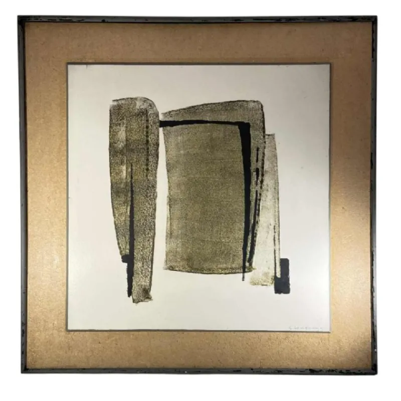 Best Pamono Georges (Géo) de Vlamynck, Abstract Composition, Oil on Panel, 1960s