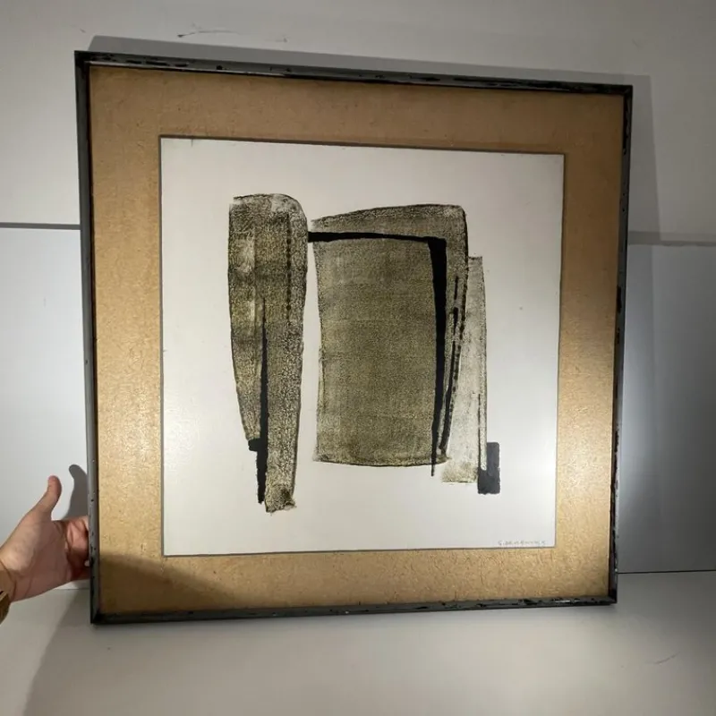 Best Pamono Georges (Géo) de Vlamynck, Abstract Composition, Oil on Panel, 1960s