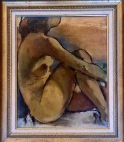 Pamono Georges Gonthier, Female Nude of the Artist's Wife, 1940s, Oil Painting, Framed> Painting