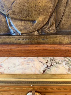 Clearance Pamono Georges Mathey, Large Bas Relief, 1912, Bronze & Oak