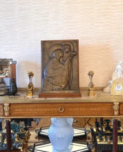Clearance Pamono Georges Mathey, Large Bas Relief, 1912, Bronze & Oak