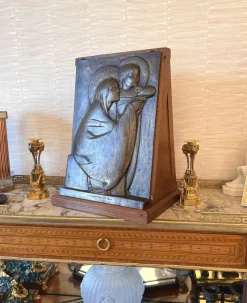 Clearance Pamono Georges Mathey, Large Bas Relief, 1912, Bronze & Oak