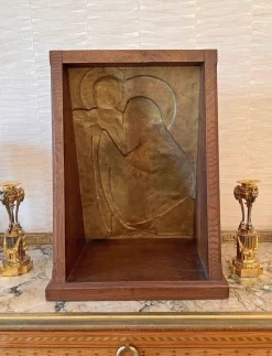 Clearance Pamono Georges Mathey, Large Bas Relief, 1912, Bronze & Oak
