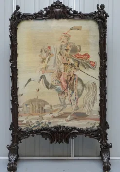 New Pamono Georgian Carved Wood Fireplace Screen, 1800s