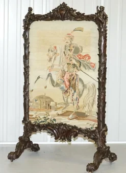 New Pamono Georgian Carved Wood Fireplace Screen, 1800s