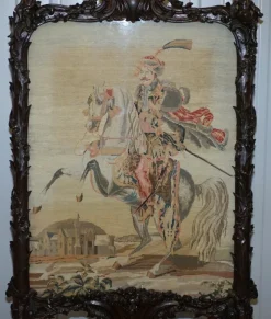 New Pamono Georgian Carved Wood Fireplace Screen, 1800s