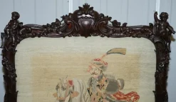 New Pamono Georgian Carved Wood Fireplace Screen, 1800s