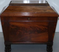 Pamono Georgian Irish Hardwood Sir Anderson Army General Wine Cooler Cellarette, 1810><noscript><img width=