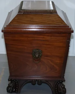 Pamono Georgian Irish Hardwood Sir Anderson Army General Wine Cooler Cellarette, 1810><noscript><img width=