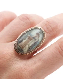 Hot Pamono Georgian Miniature Mourning Ring