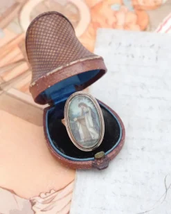 Hot Pamono Georgian Miniature Mourning Ring