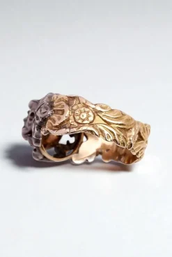 Outlet Pamono Georgian Rose-Cut Diamond Solitaire Ring in 18-Karat Gold and Silver, 1790