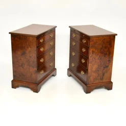 Pamono Georgian Style Burr Walnut Side Chests, 1950, Set of 2><noscript><img width=