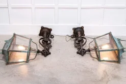 Pamono Georgian Verdigris Lanterns, 1800, Set of 2