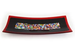 Discount Pamono Geox R30 Black & Murrine Murano Glass Plate by Stefano Birello for VeVe Glass