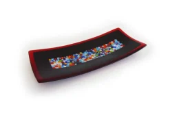 Discount Pamono Geox R30 Black & Murrine Murano Glass Plate by Stefano Birello for VeVe Glass