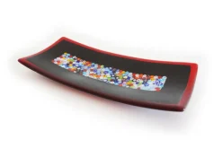 Discount Pamono Geox R30 Black & Murrine Murano Glass Plate by Stefano Birello for VeVe Glass
