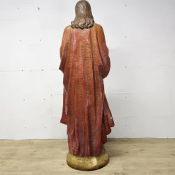 Pamono Gerard Linssen, Large Jesus Christ Sacred Heart Statues, 1890s-1910s, Plaster, Set of 2><noscript><img width=
