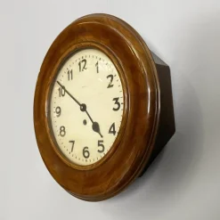 Pamono German Art Deco Wooden Round Wall Clock from Kienzle International, 1920s