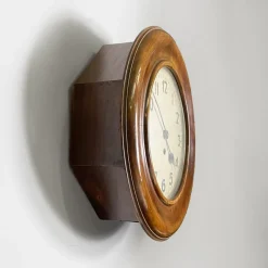 Pamono German Art Deco Wooden Round Wall Clock from Kienzle International, 1920s
