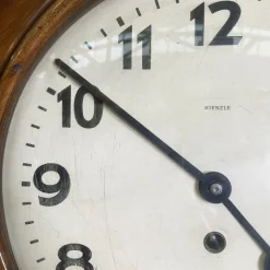 Pamono German Art Deco Wooden Round Wall Clock from Kienzle International, 1920s