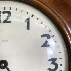 Pamono German Art Deco Wooden Round Wall Clock from Kienzle International, 1920s