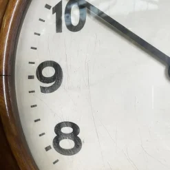 Pamono German Art Deco Wooden Round Wall Clock from Kienzle International, 1920s