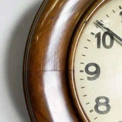 Pamono German Art Deco Wooden Round Wall Clock from Kienzle International, 1920s
