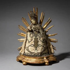 Pamono German Artist, Baroque Figure of the Madonna, 18th Century, Wax> Sculpture