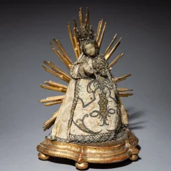 Pamono German Artist, Baroque Figure of the Madonna, 18th Century, Wax><noscript><img width=