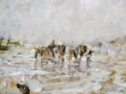 Pamono German Artist, Impressionist Landscape with Figures, Painting, Framed> Impressionist