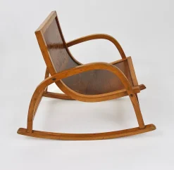 Pamono German Bauhaus Children's Rocking Chair in Bentwood, 1950s> Rocking Chairs