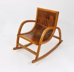 Pamono German Bauhaus Children's Rocking Chair in Bentwood, 1950s><noscript><img width=