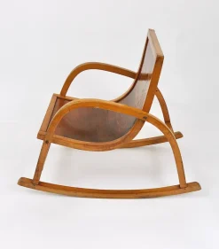 Pamono German Bauhaus Children's Rocking Chair in Bentwood, 1950s><noscript><img width=